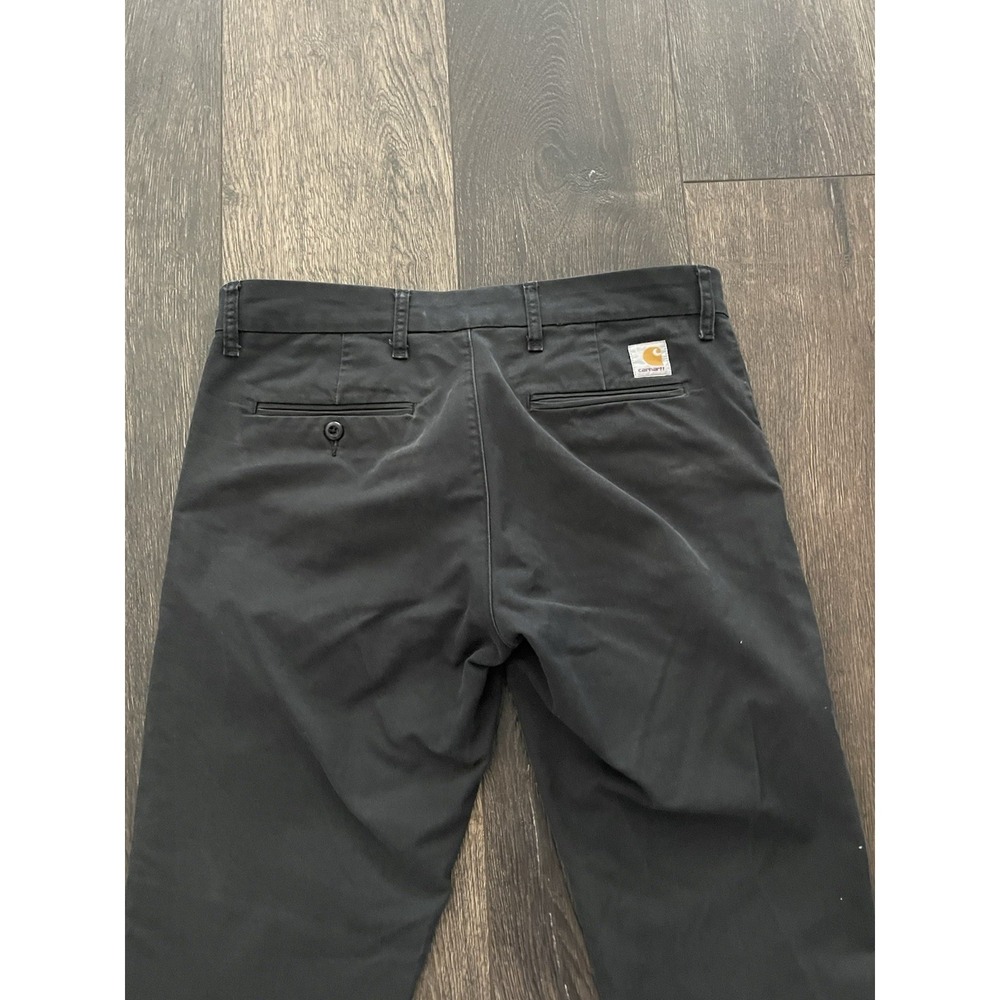 Carhartt WIP Sid Pants Chinos Men's 33X32 Black Hipster Preppy Grunge Gorpcore - Picture 12 of 13